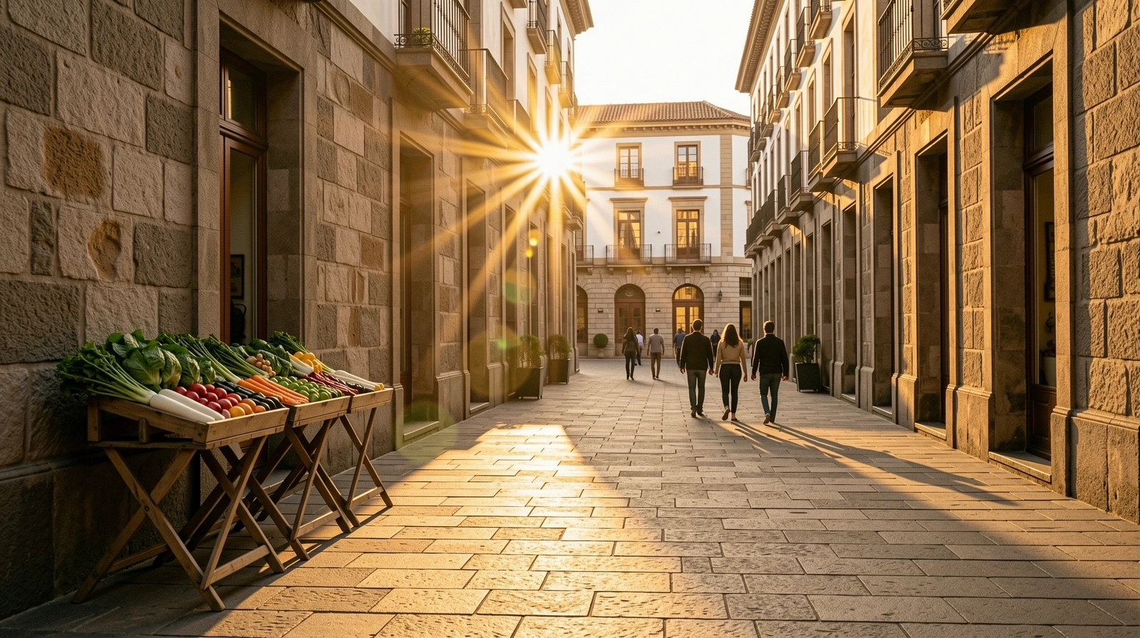 Amanecer en la Gran Vía de León